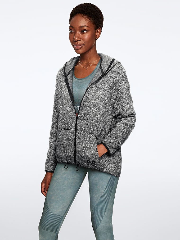 VictoriasSecret Sweater Knit High-Low Full-Zip. 1