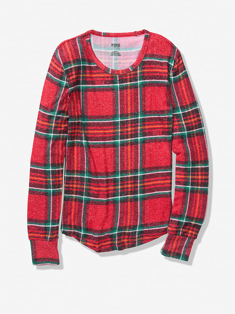 Cozy Long Sleeve Sleep Tee - PINK - pink