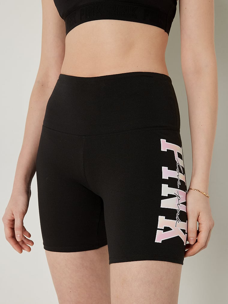 6" Cotton High Waist Biker Shorts - PINK - pink