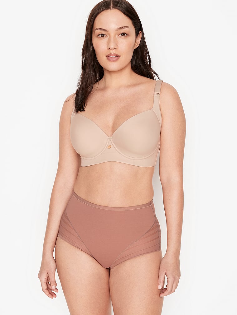 Victoria's Secret, Leonisa Shapewear Undetectable Contouring Panty, Brown, onModelSide, 3 of 3