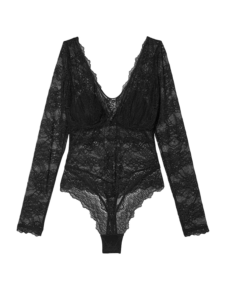 Long Sleeve Lace Teddy - Very Sexy - vs