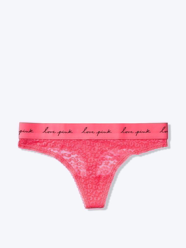 VictoriasSecret Lace Logo Thong. 1