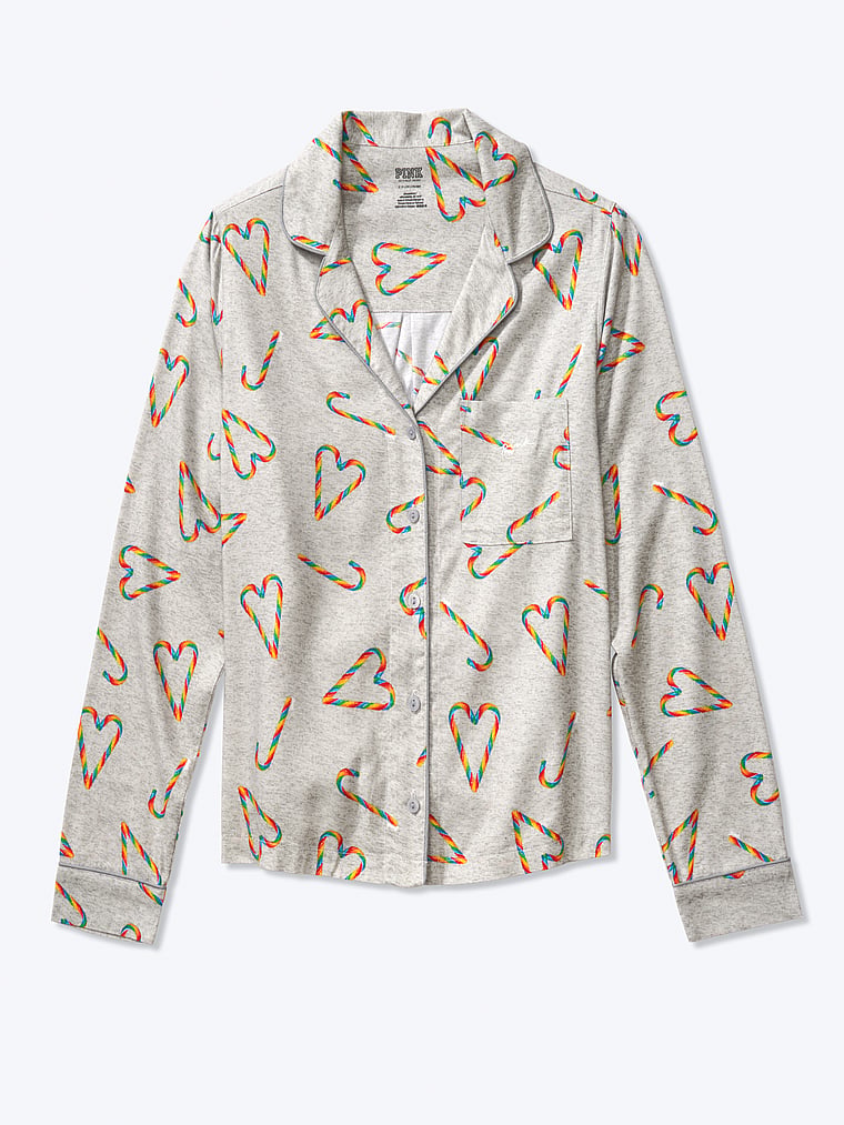Flannel Sleep Shirt - PINK - pink