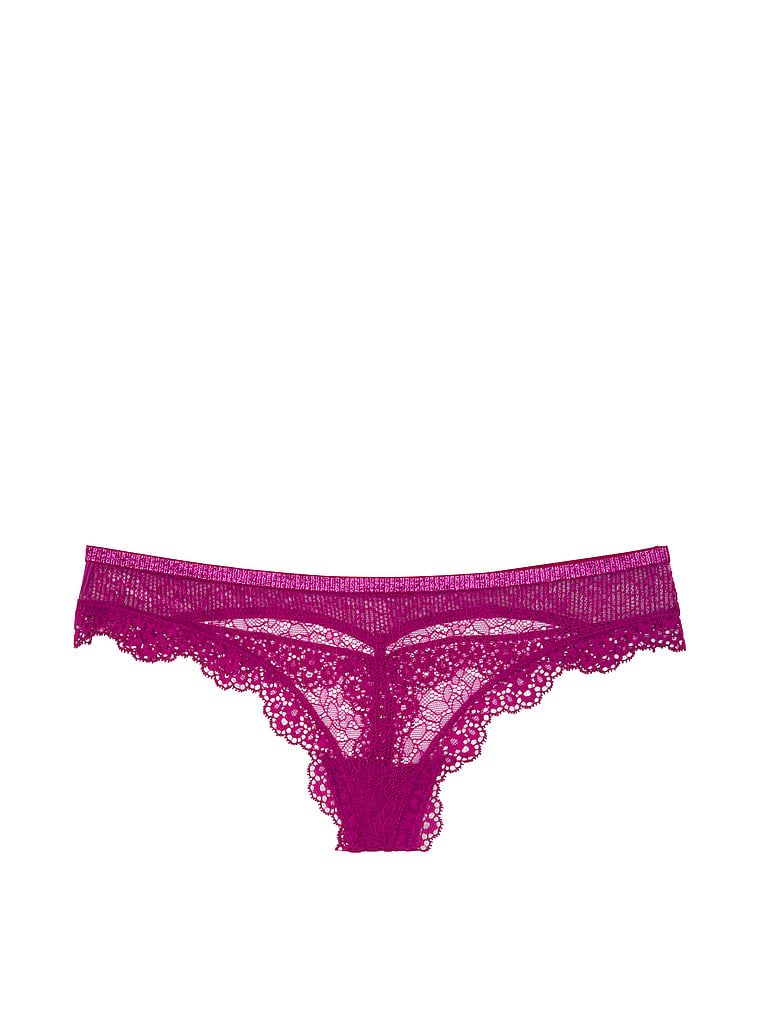 VictoriasSecret Sheer Mesh Cutout Thong Panty. 2