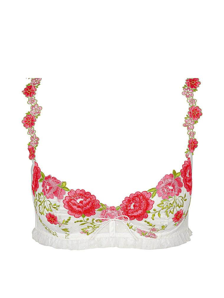 Victoria's Secret, For Love & Lemons V-Day Floral Embroidery Bra, offModelFront, 4 of 6