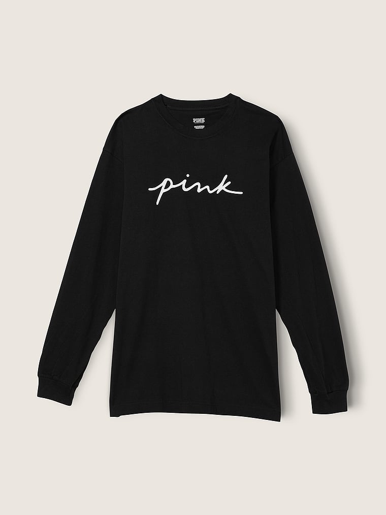 Victoria Secret PINK Campus Rainbow Bright S/S Tee Shirt Loose Fit XL New ❤️❤️❤️
