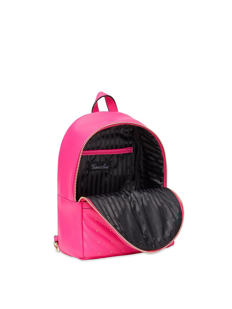 VictoriasSecret Studded V-Quilt Small City Backpack. 3