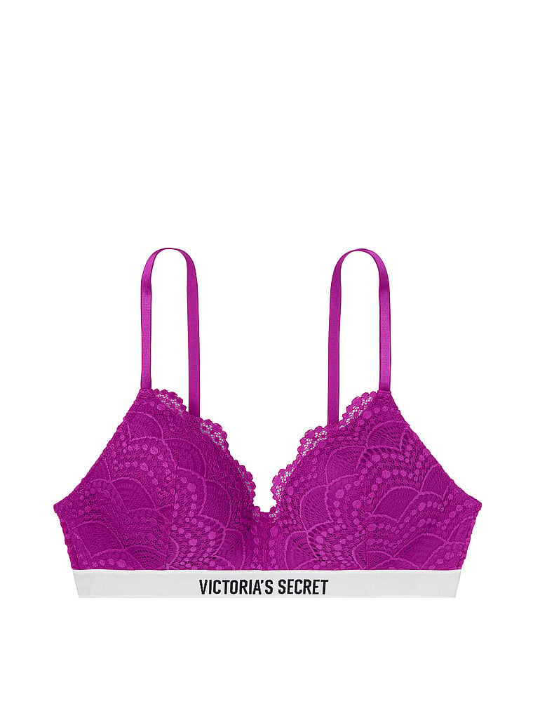 Victoria’s Secret PINK Camo Bra Size 36D Wireless Lightly Lined Gold Logo