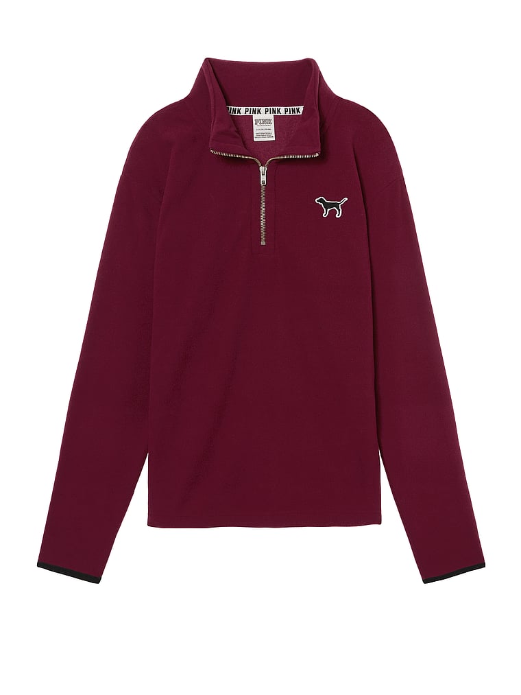 pink quarter zip fleece