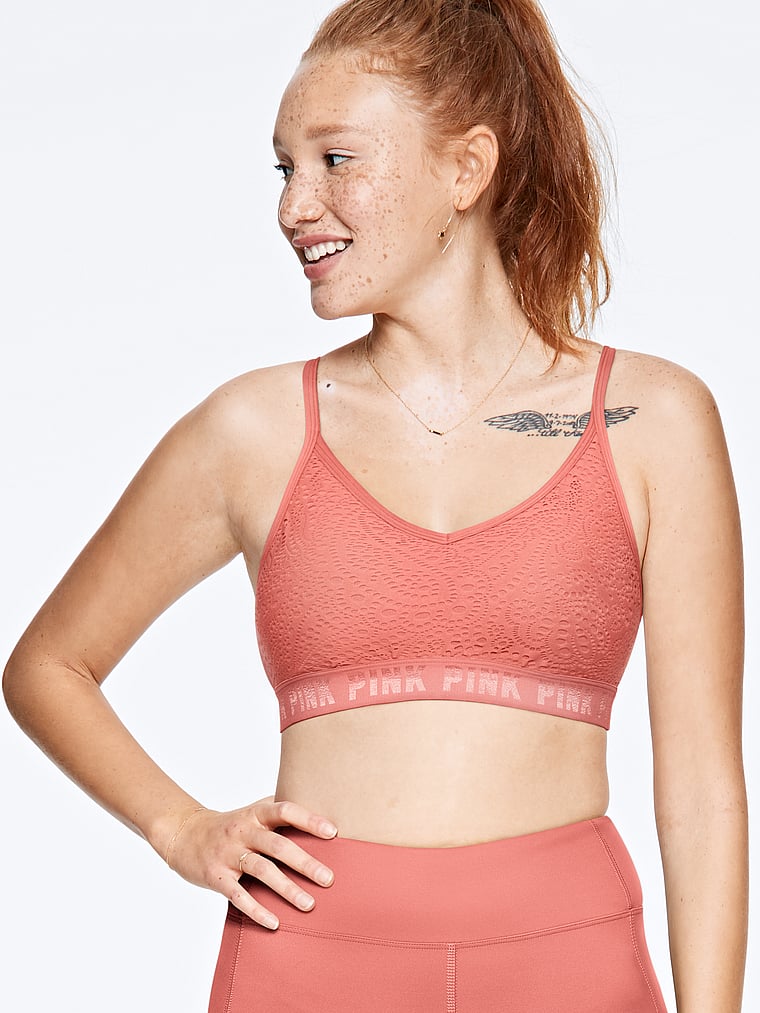 Pink sports bra sale Clearance