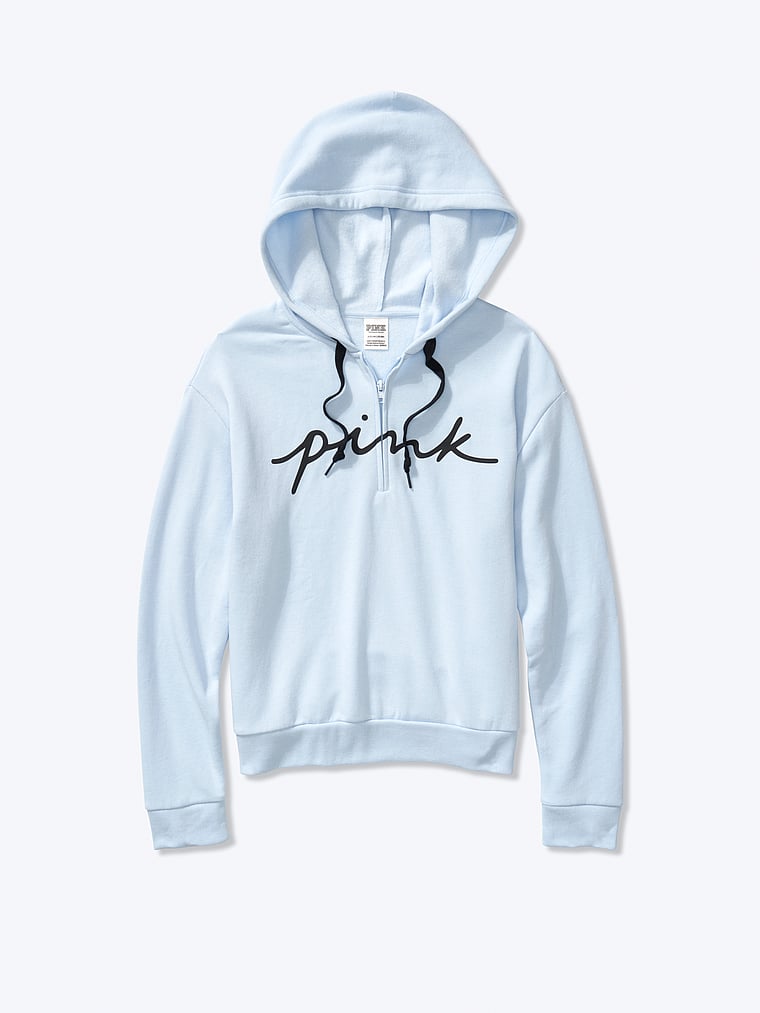 pink quarter zip pullover