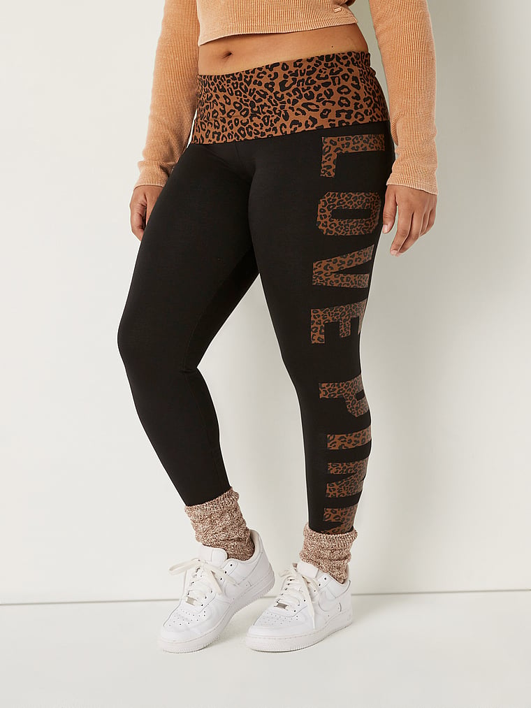 Cotton Foldover Leggings in Full Length - Apparel - PINK