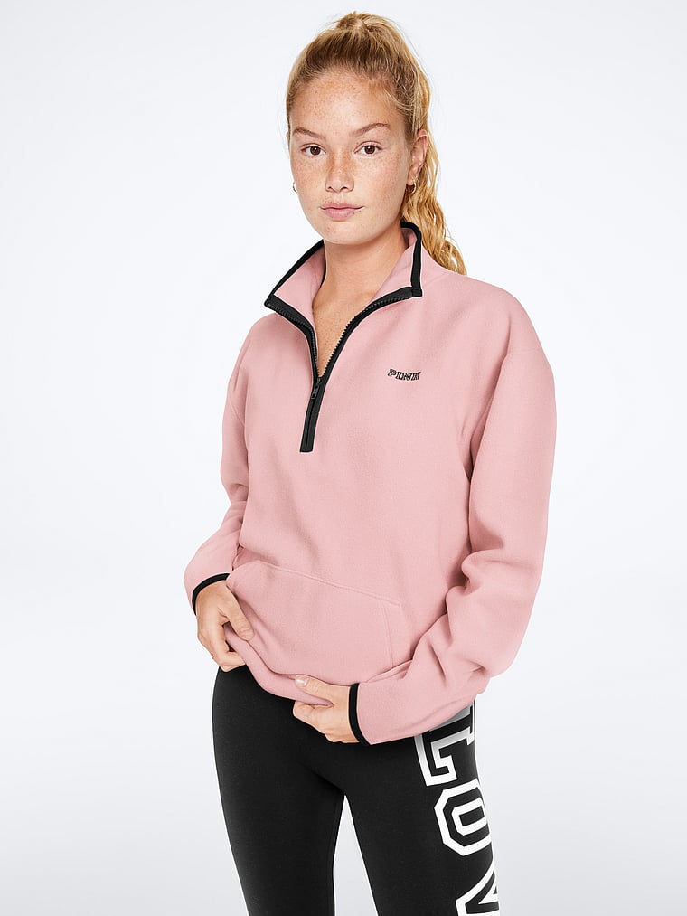 pink quarter zip jacket