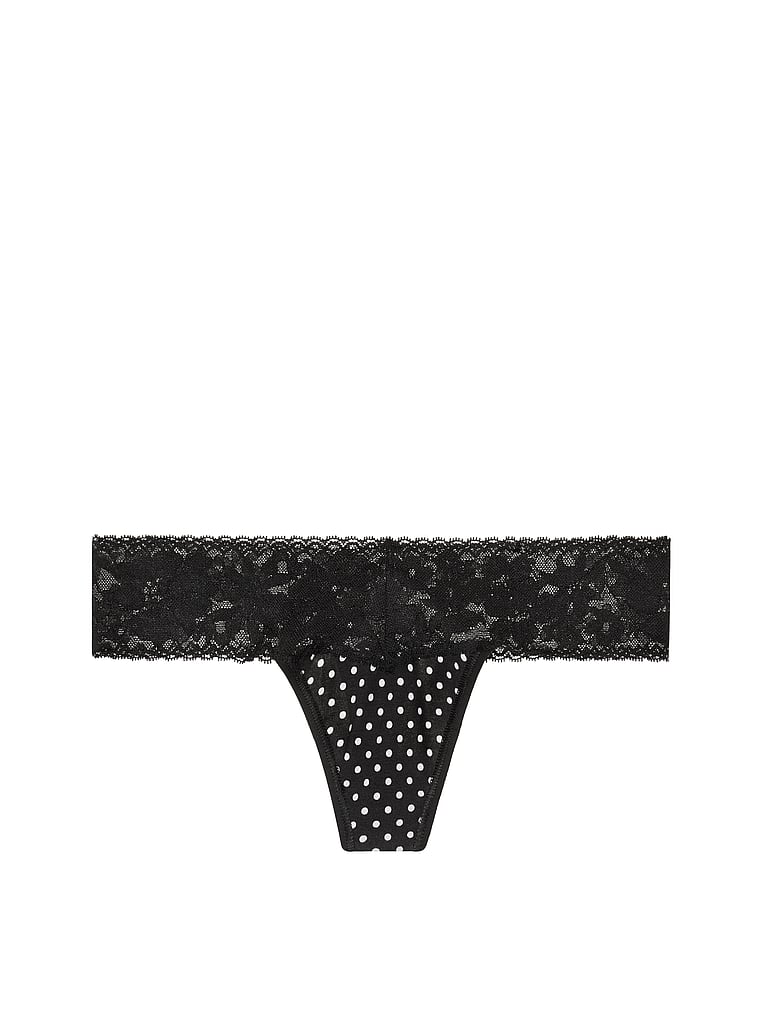 VictoriasSecret Stretch Cotton Lace-waist Thong Panty. 3 VictoriasSecret Stretch Cotton Lace-waist Thong Panty. 3