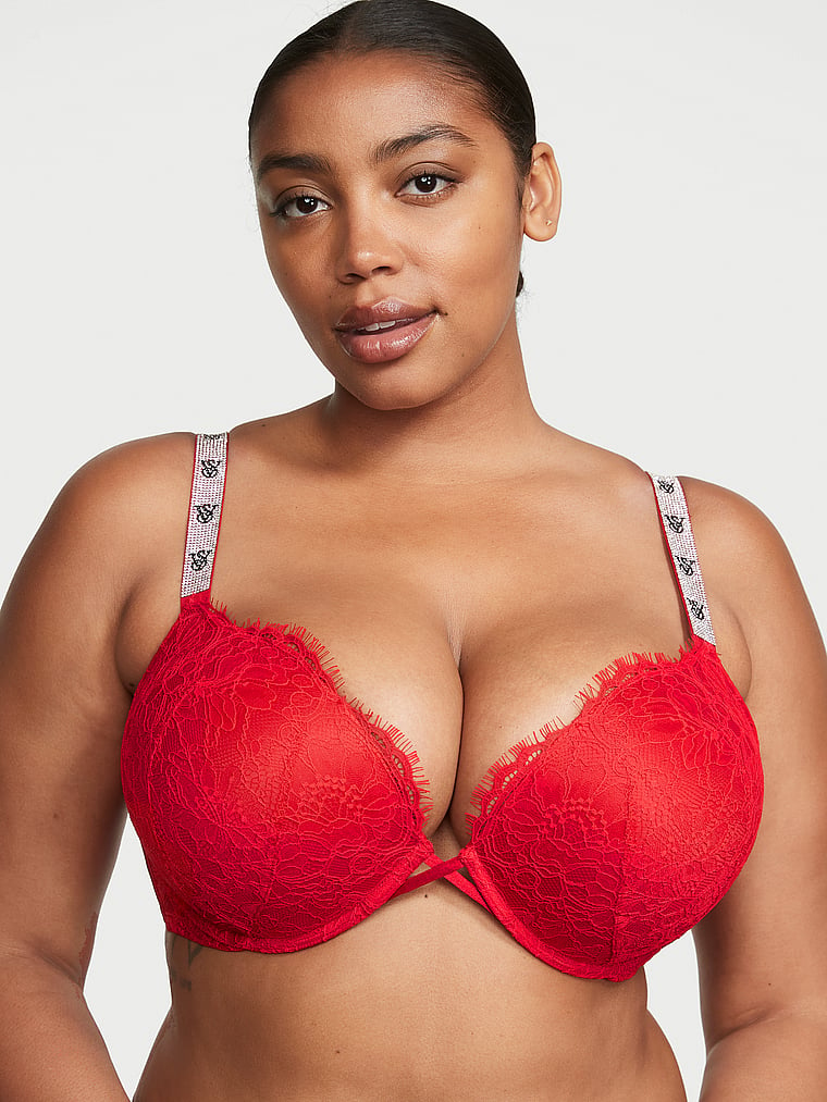 VICTORIA'S SECRET VERY SEXY So Obsessed Red Push-Up Bra 34C 36B