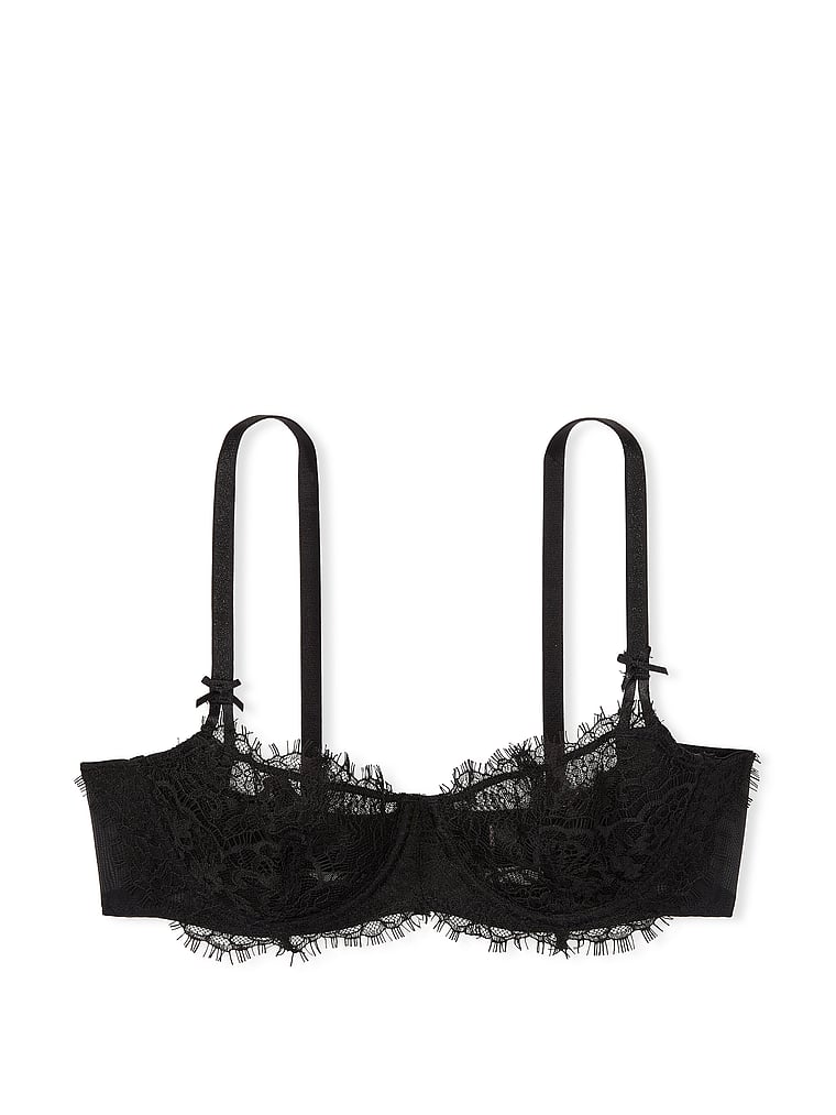 Victoria's Secret NEW Bra 36B Black Lace Underwire Unlined Sheer