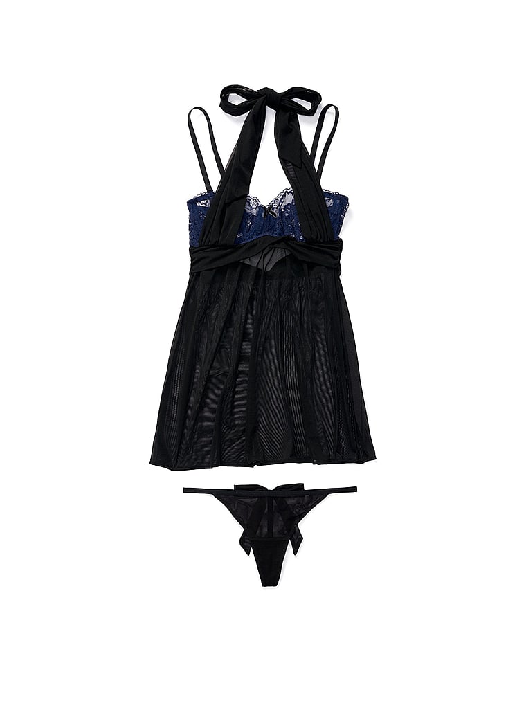 Victoria's Secret, Adore Me Ove V-String Panty, Jet Black, offModelBack, 4 of 4