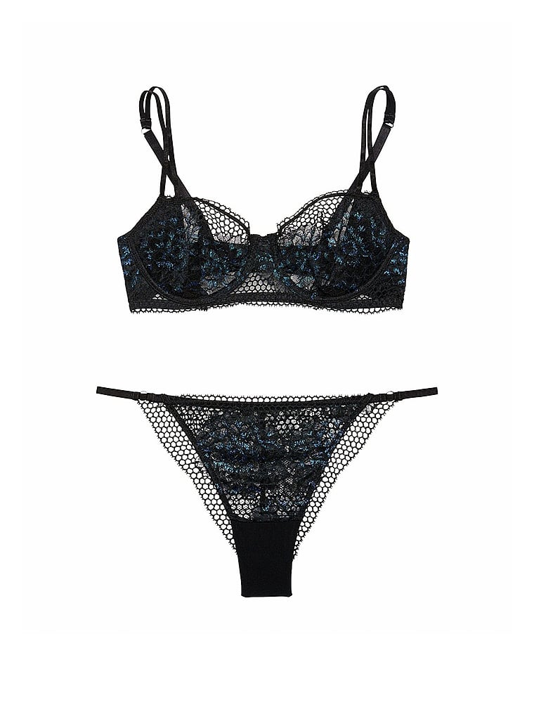 Victoria's Secret, Adore Me Evah Balconette Bra, Jet Black, offModelFront, 4 of 4