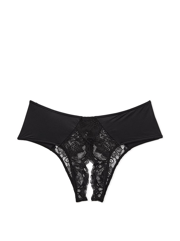Crotchless Lace-Trim Cheeky Panty