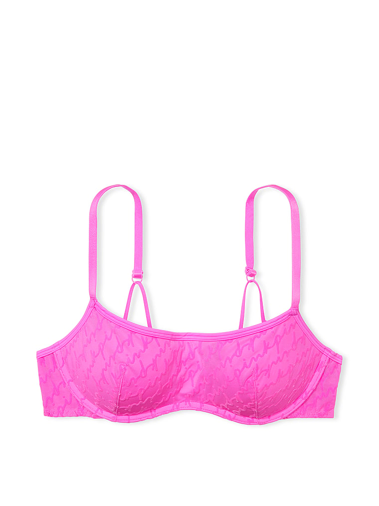 Mesh Push-Up Bralette - PINK Bralettes & Bra Tops - pink