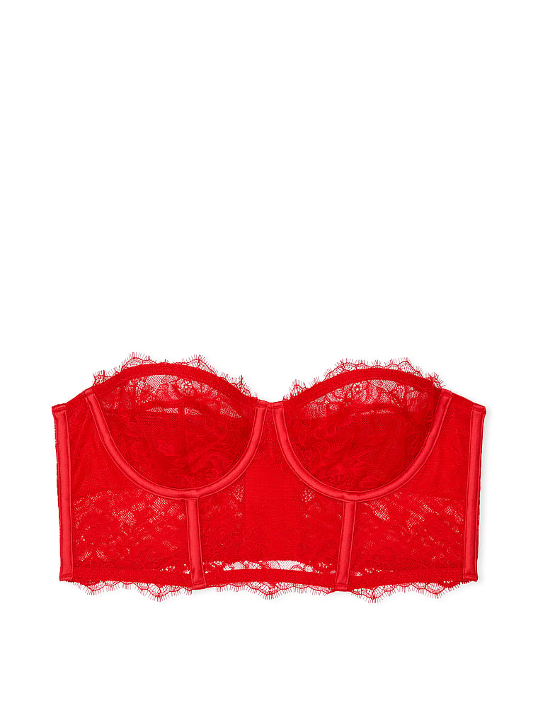Victoria's Secret, Very Sexy VS Archives Rose Lace  Bra Top, Lipstick, offModelFront, 4 of 4