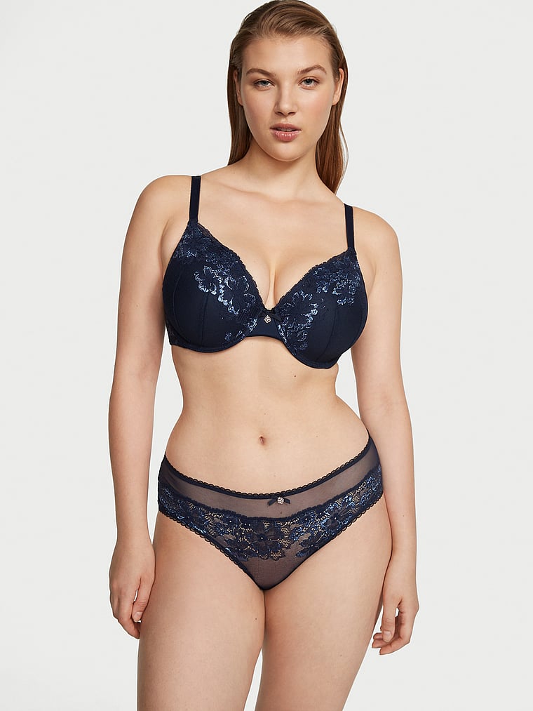 Lightly Lined Full-Coverage Lace Racerback Bra