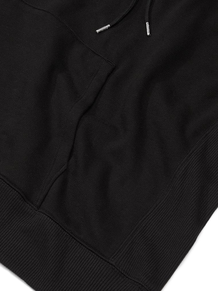 PINK Premium Fleece Oversized Hoodie, Pure Black, detail, 5 of 5