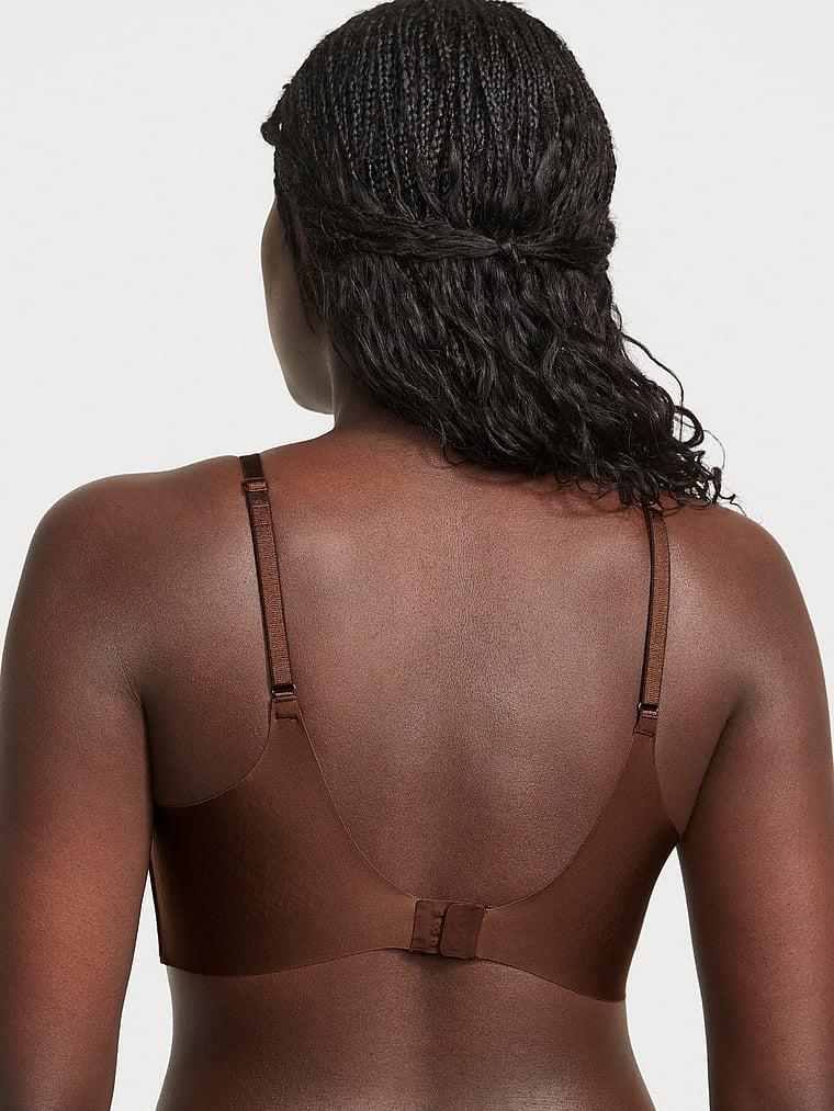Victoria's Secret, Victoria's Secret Bare Plunge Low-Back Bra, Ganache, onModelFront, 1 of 4