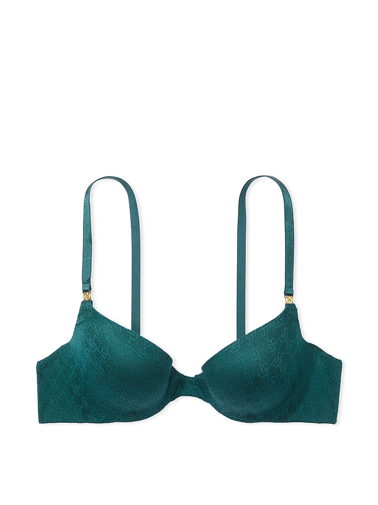 Victoria's Secret, Very Sexy Icon by Victoria's Secret Push-Up Demi Bra, Black Ivy, offModelFront, 4 of 5