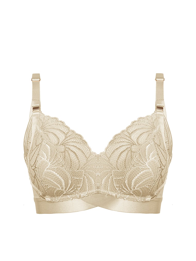 Victoria's Secret, Hotmilk Warrior Soft Cup Wireless Nursing Bra, Ivory, offModelFront, 4 of 6