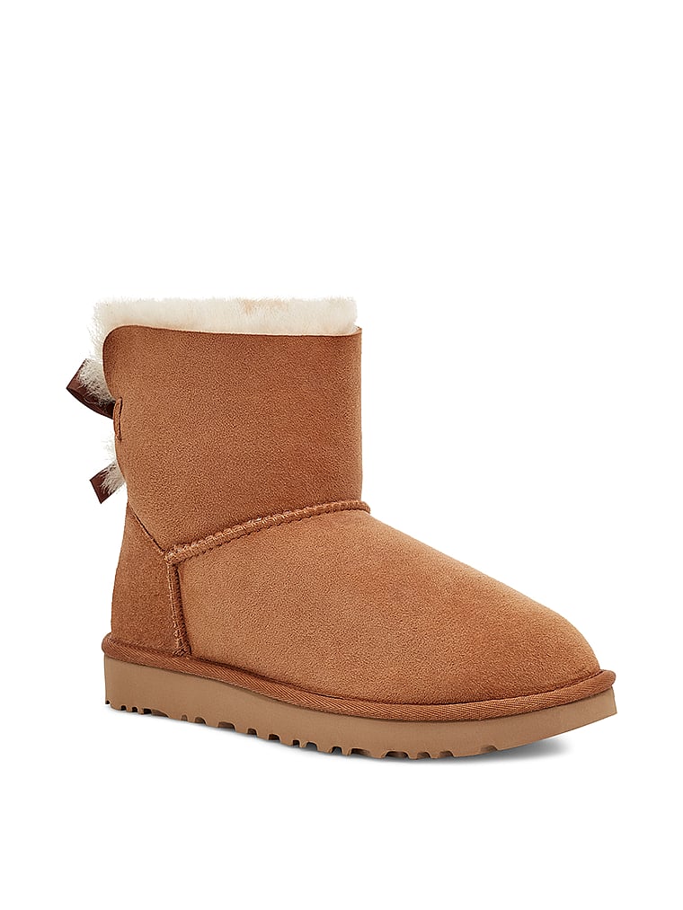 UGG® Mini Bailey Bow II Boot, Chestnut, offModelFront, 2 of 4