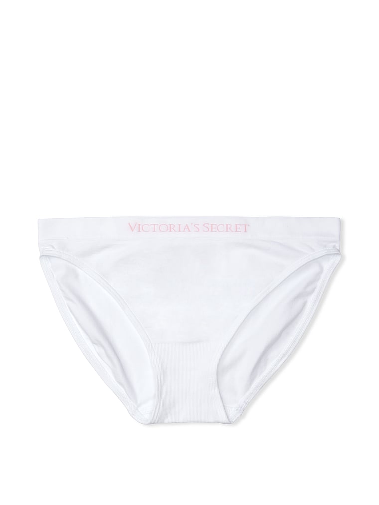 Victoria's Secret, Seamless Seamless Bikini Panty, VS White, offModelFront, 3 of 3