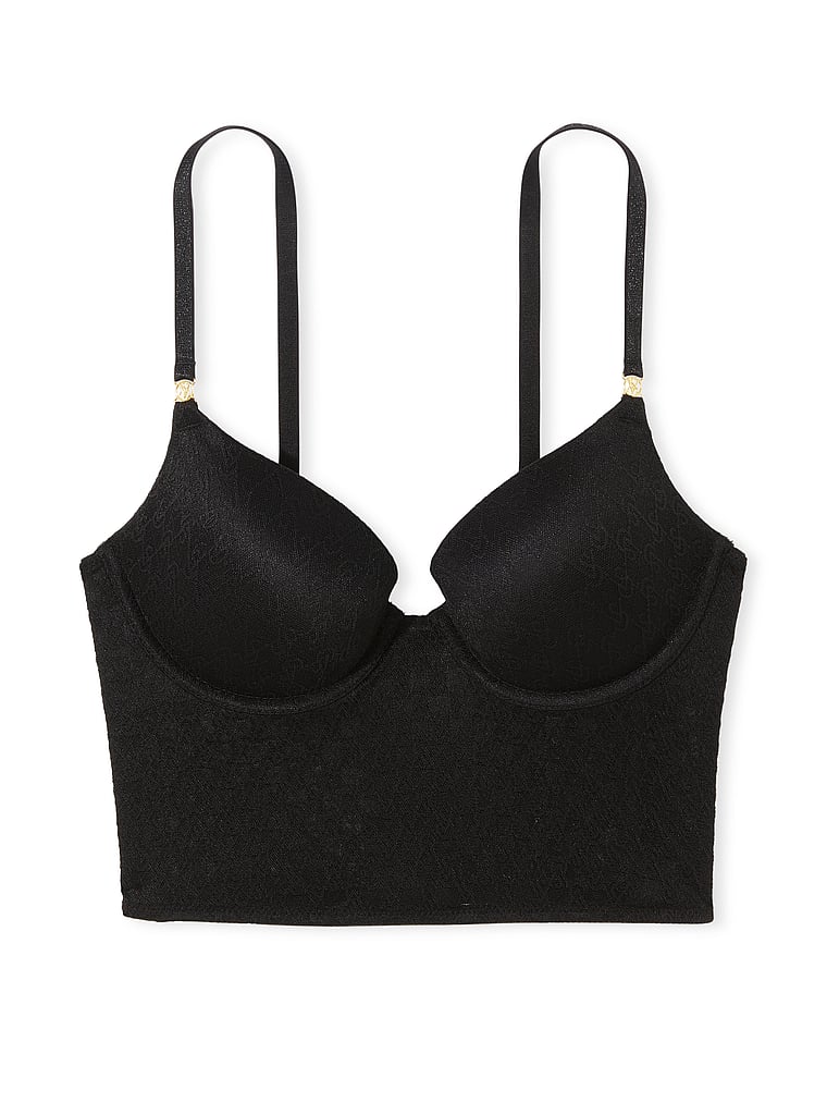 Victoria's Secret, Very Sexy Icon by Victoria's Secret Push-Up Corset Top, Black, offModelFront, 4 of 5
