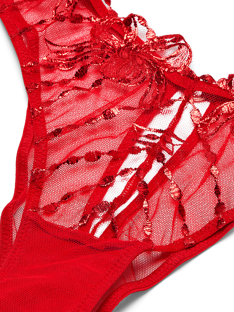 Bow Embroidery Peekaboo Ouvert Panty main image 0