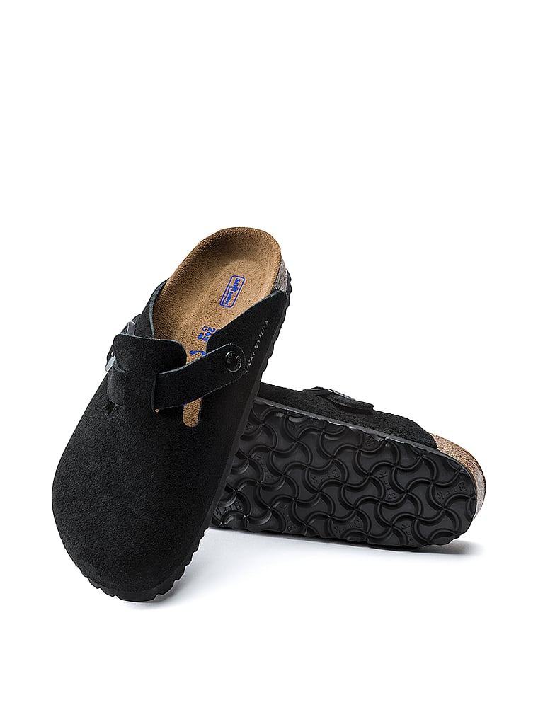 Birkenstock Boston Clogs, Black, offModelBack, 3 of 4