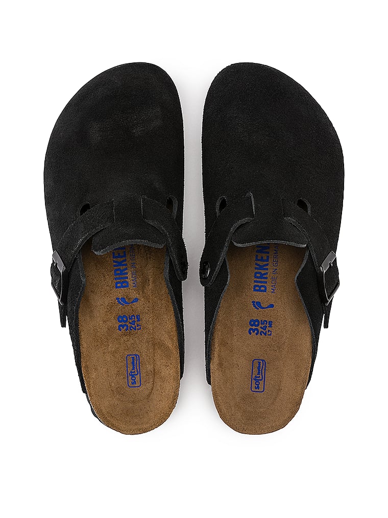 Birkenstock Boston Clogs, Black, offModelFront, 2 of 4