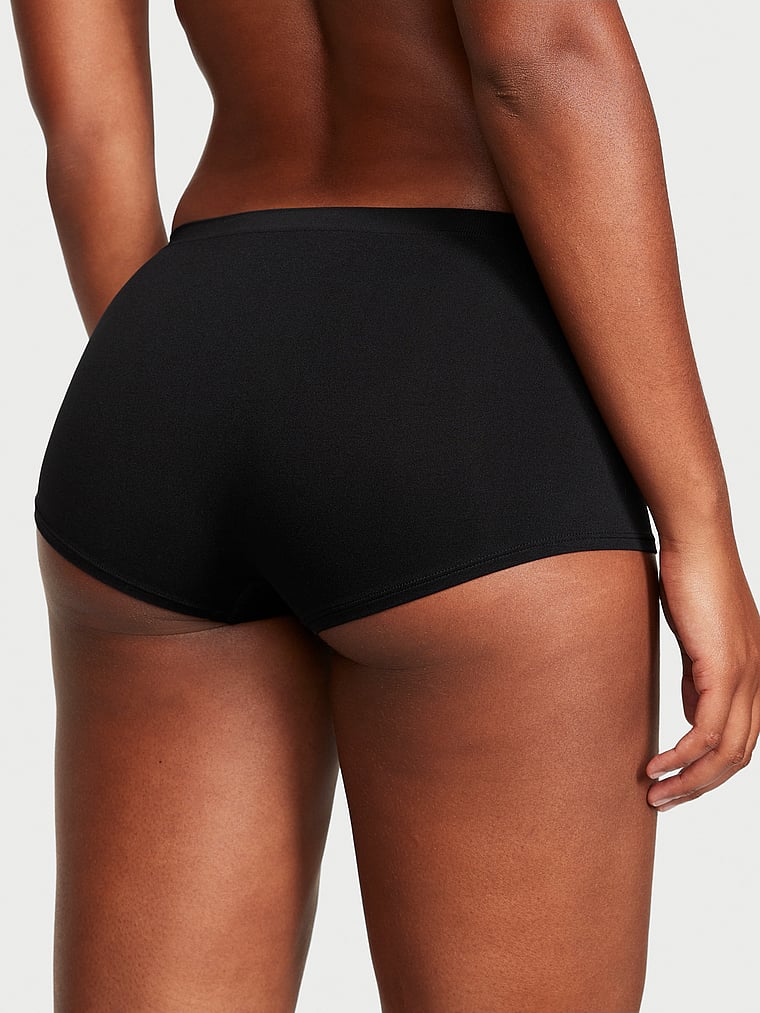 Victoria's Secret, Seamless Seamless Boyshort Panty, Black, onModelBack, 2 of 3 Ange-Marie is 5'10" and wears Small