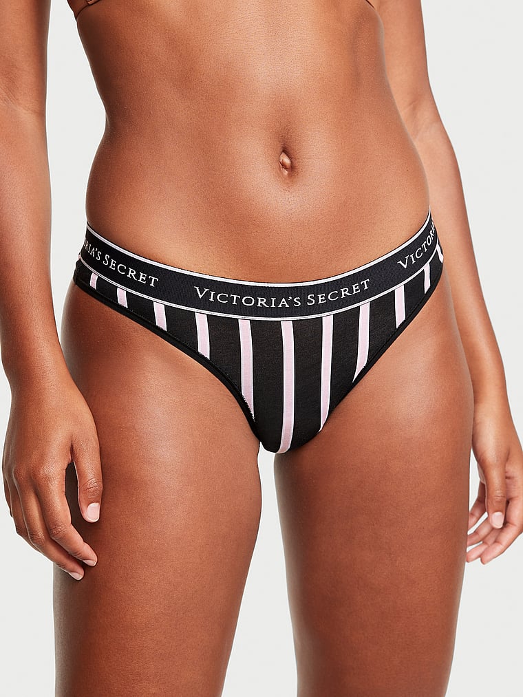 Victoria'S Secret Thongs  Smooth Seamless Thong Panty Black