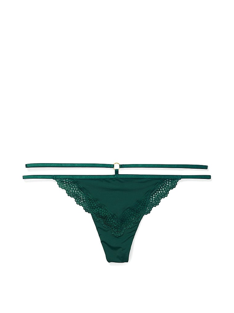 Victoria's Secret, Adore Me Marca Thong Panty, Ponderosa Pine, offModelFront, 1 of 2