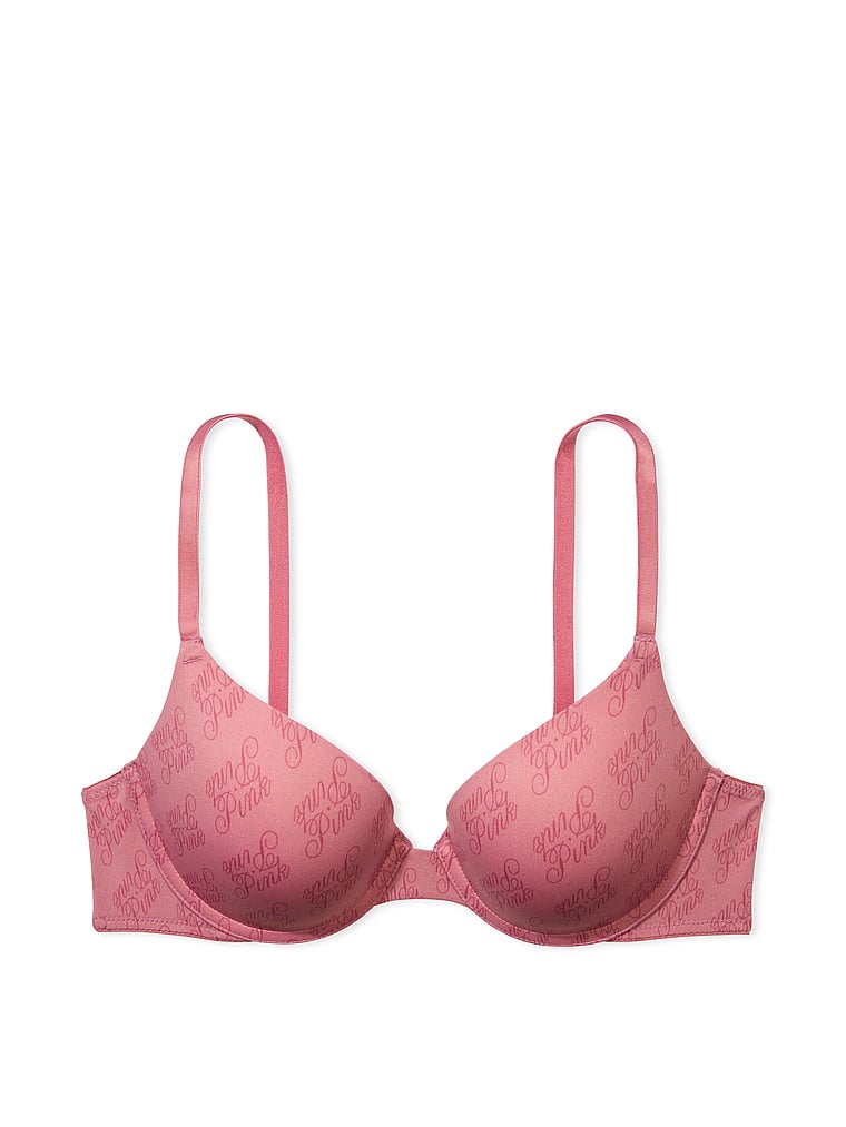 BNWT Gorgeous Victoria Secret Sexy Pink/Beige Padded Lingerie Set Bra 34C/S