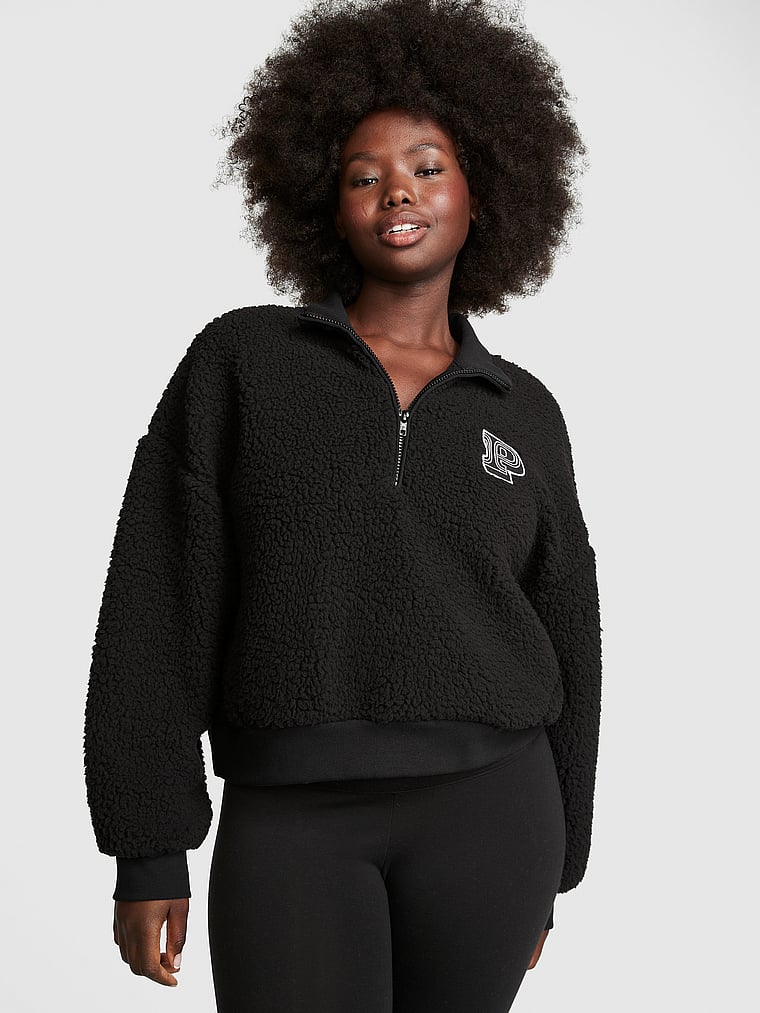 Cozy Fleece Half-Zip Pullover - Apparel - PINK