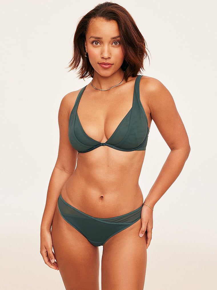 Victoria's Secret, Adore Me Kala Thong Panty, Green Gables, onModelBack, 2 of 2