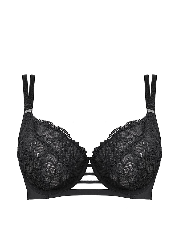 Victoria's Secret, Hotmilk Trueluxe Flexiwire Nursing Bra, Black, offModelFront, 4 of 5
