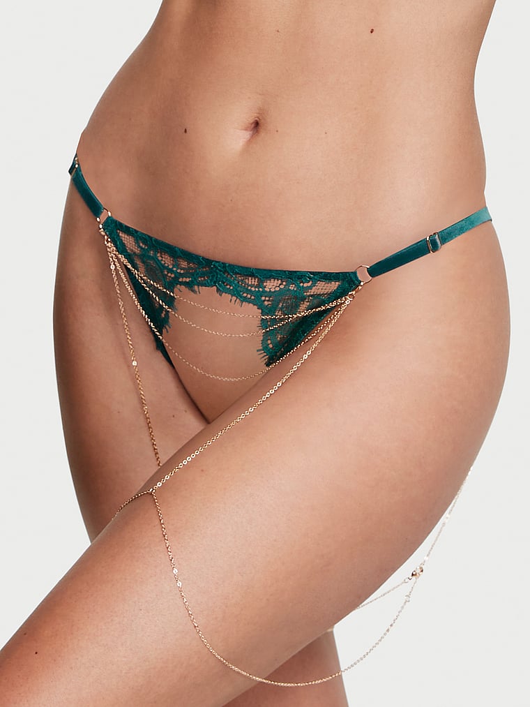 Delicate Chain Crotchless Open-Back Strappy Panty