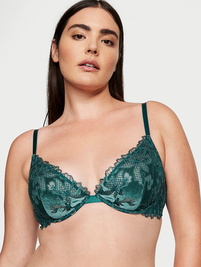Victoria's Secret Very Sexy Unlined Embroidered Shimmer Full-coverage Bra  Set