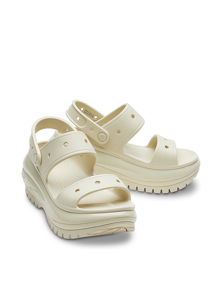 Crocs Classic Mega Crush Sandals, Bone, offModelBack, 3 of 4
