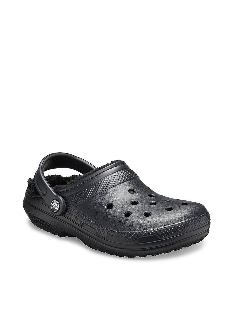 Crocs Classic Lined Clogs, Black/Black, detail, 4 of 4
