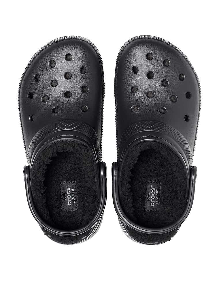 Crocs Classic Lined Clogs, Black/Black, offModelFront, 2 of 4