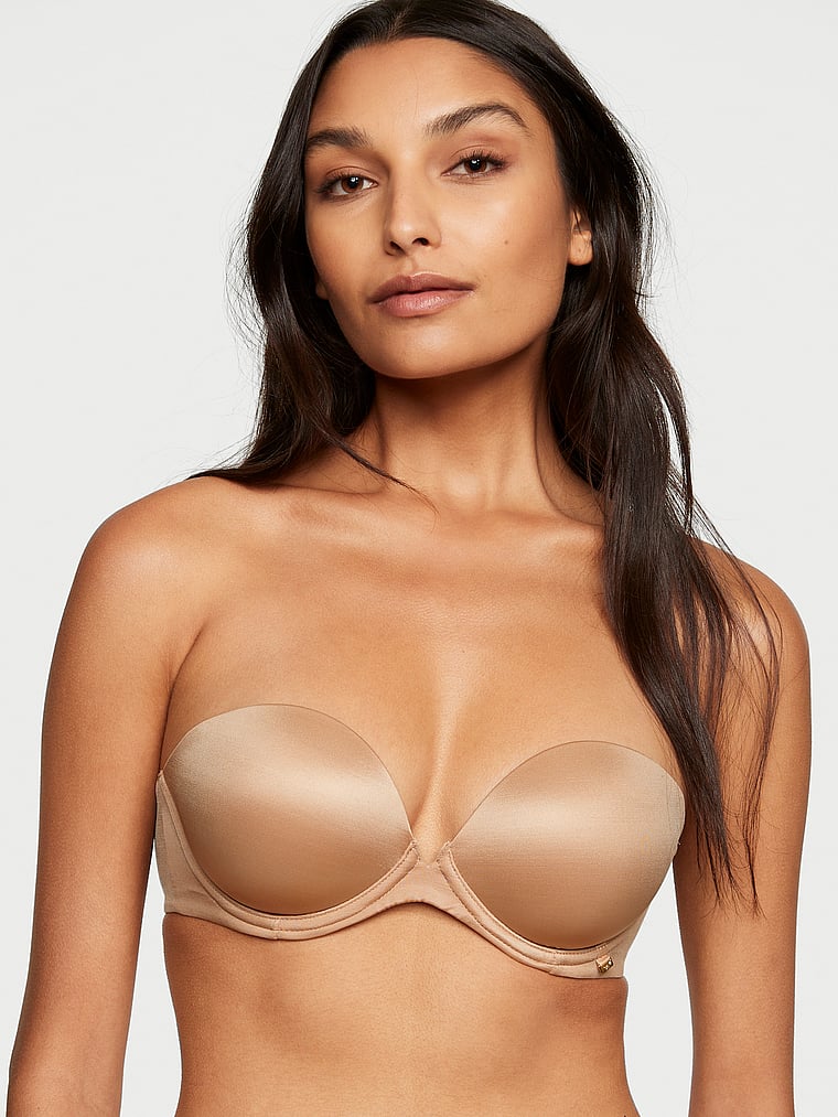 Victoria's Secret, Very Sexy  Push-Up Strapless Bra, Praline, onModelFront, 1 of 4 Melodie is 5'10" and wears 34B or Medium