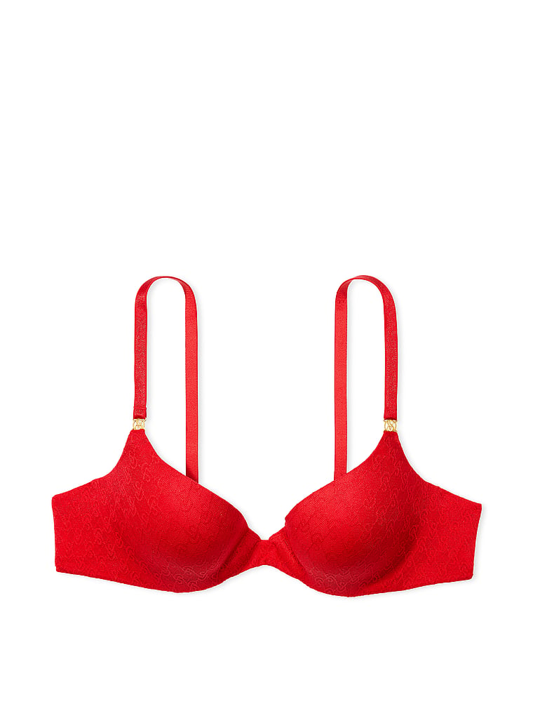 Victoria's Secret, Very Sexy Icon by Victoria's Secret Smooth Push-Up Demi Bra, Lipstick, offModelFront, 3 of 4